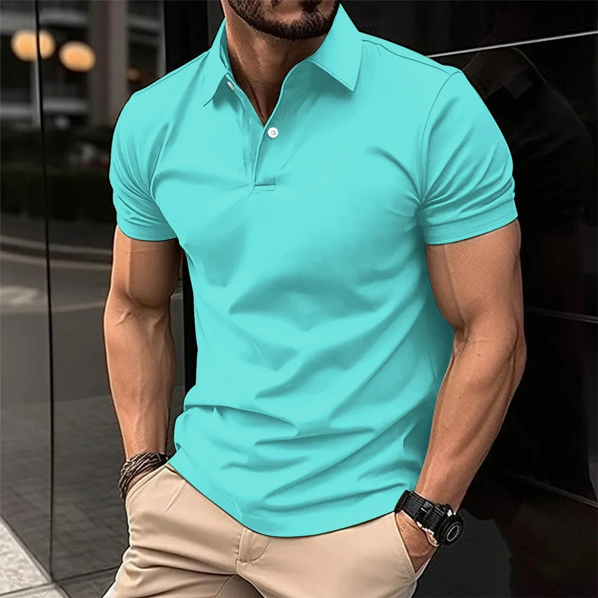 Summer Best-Selling Men's Solid Color Polo Shirt