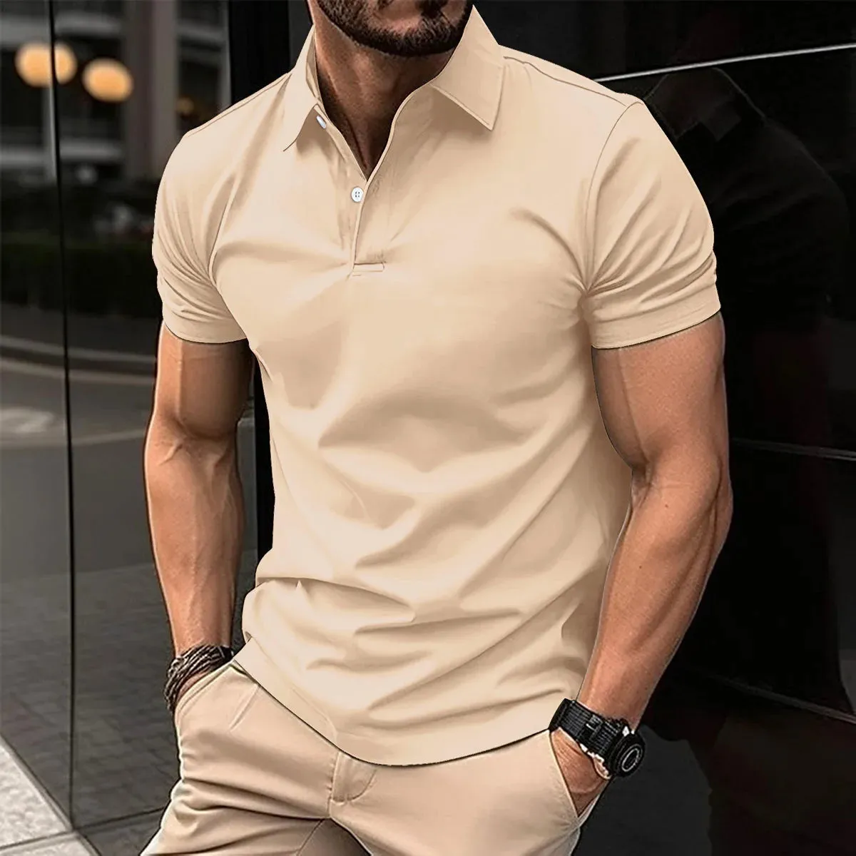 Summer Best-Selling Men's Solid Color Polo Shirt