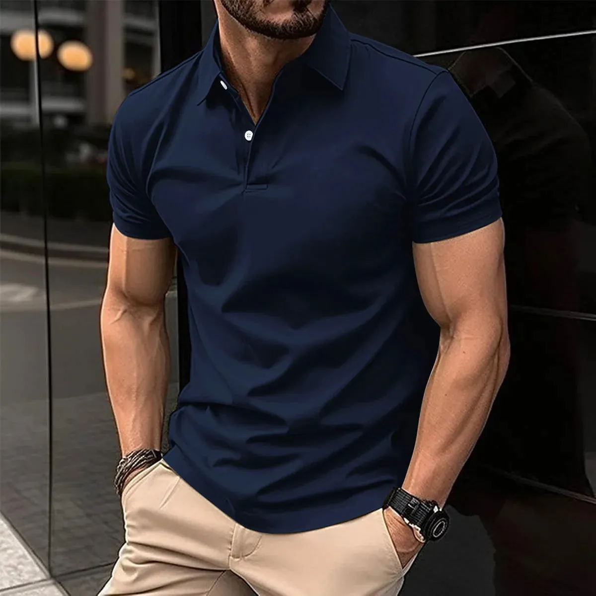 Summer Best-Selling Men's Solid Color Polo Shirt