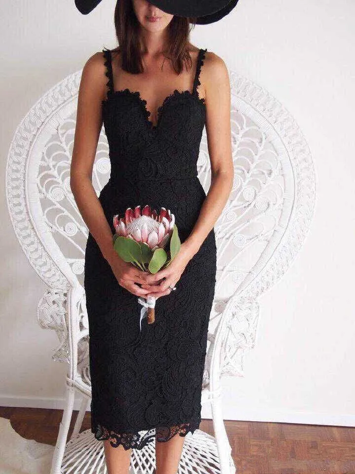 Summer Style White Black Lace Dress V Cami Bodycon Sexy clothes Casual office Midi Dresses