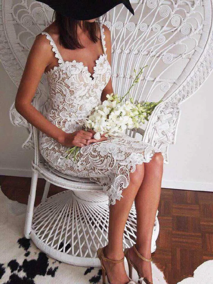 Summer Style White Black Lace Dress V Cami Bodycon Sexy clothes Casual office Midi Dresses