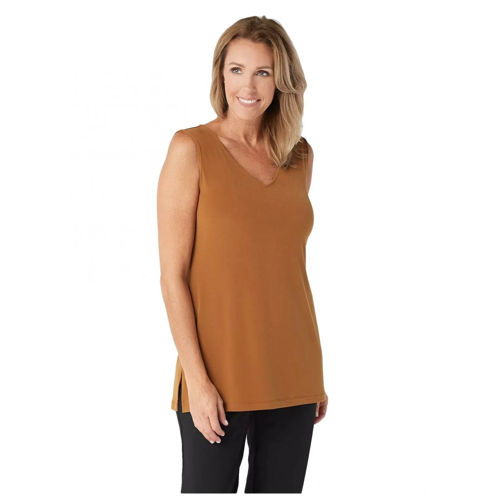 Susan Graver Women's Metallic Novelty Knit Cardigan With Tank Top Set