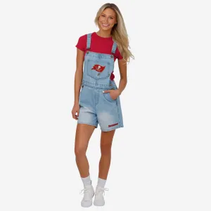 Tampa Bay Buccaneers Womens Big Logo Denim Bib Shortalls