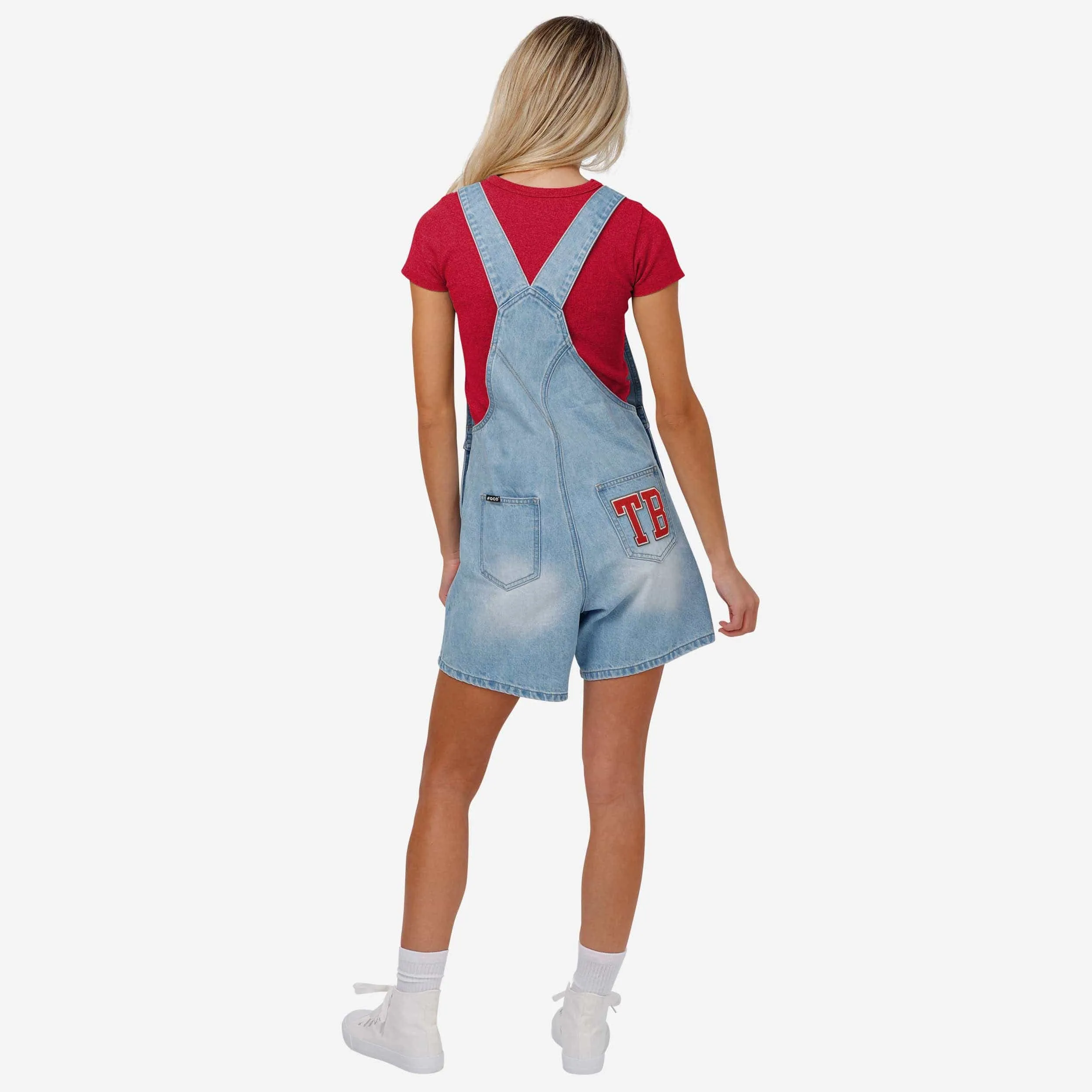 Tampa Bay Buccaneers Womens Big Logo Denim Bib Shortalls