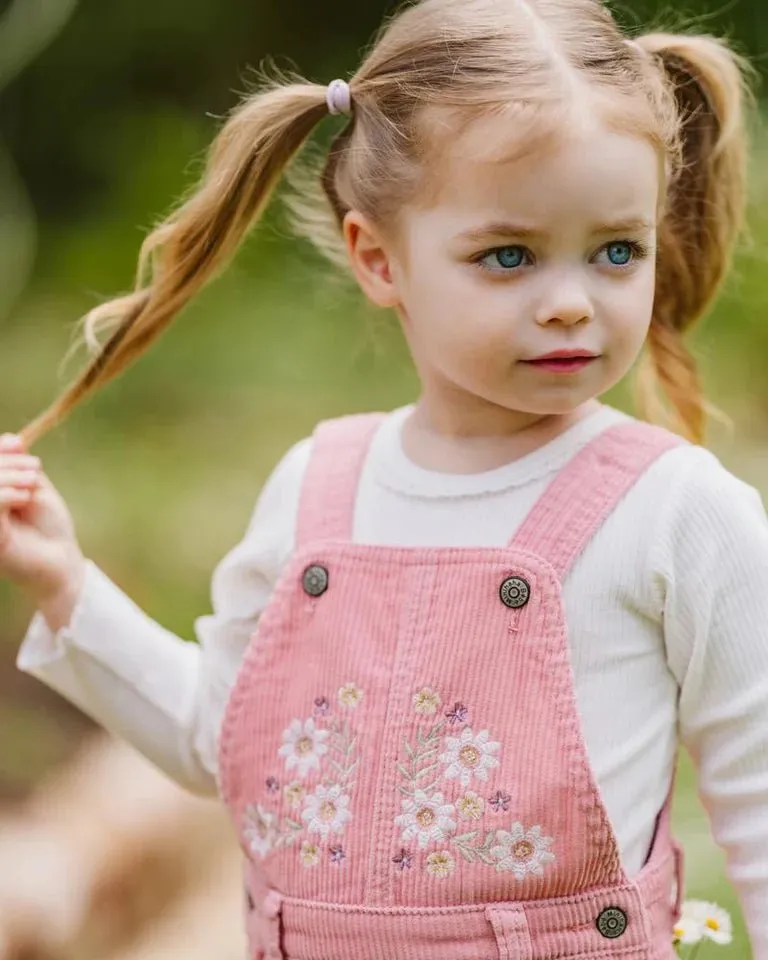 Thea Embroidered Cord Overalls