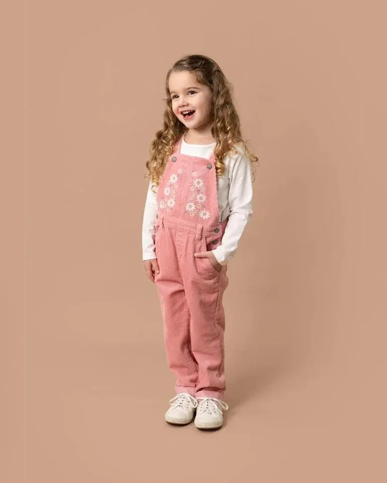 Thea Embroidered Cord Overalls
