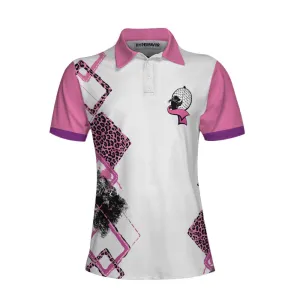 This Girl's Got Drive Women Short Sleeve Polo Shirt, Pink Leopard Golf Shirt For Female Golfers, Best Golf Gift Idea