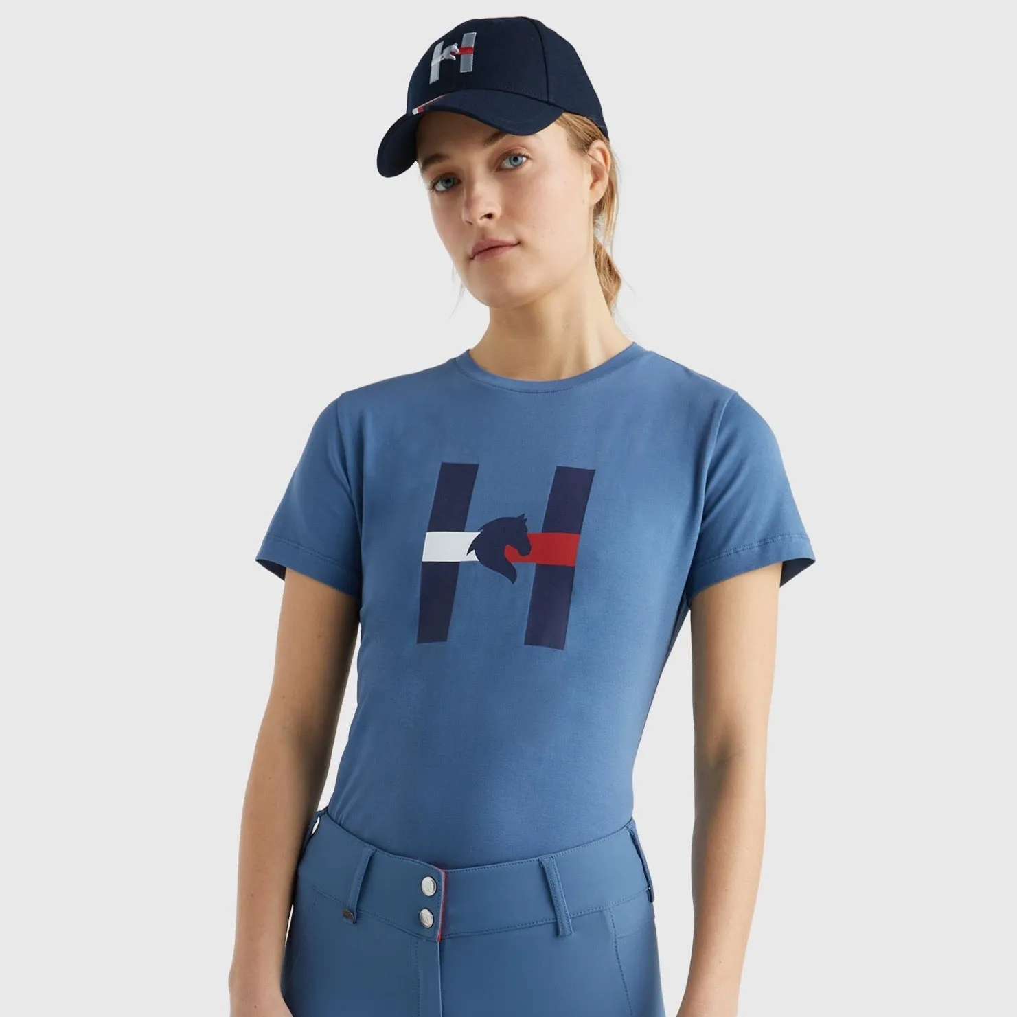 Tommy Hilfiger horse print t-shirt in blue coast