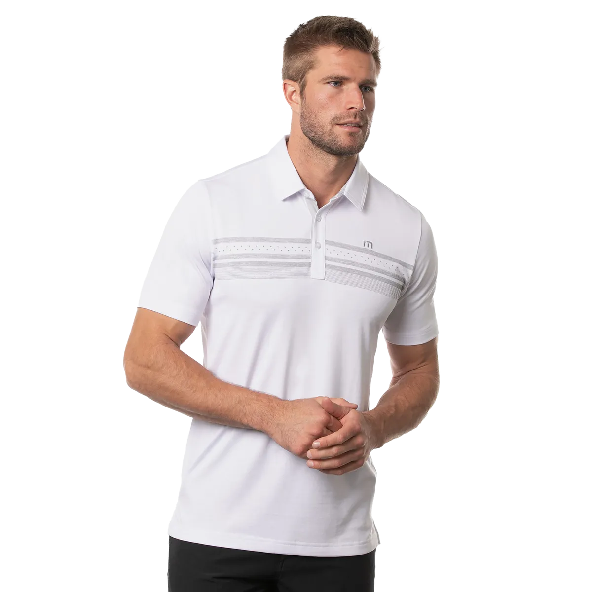 TRAVIS MATHEW MENS JUST ONE MORE POLO - WHITE