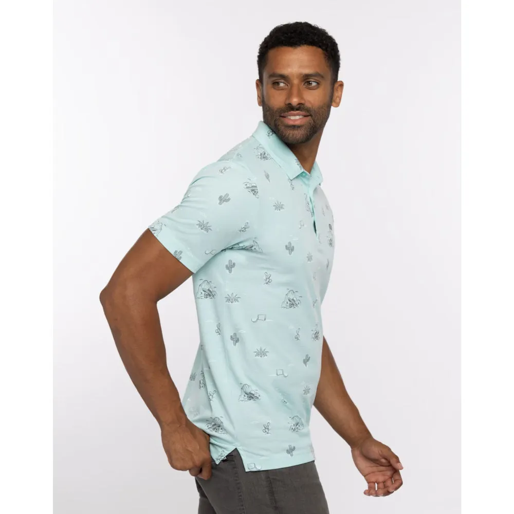 TRAVISMATHEW ALL THE TACOS  POLO - HEATHER TURQUOISE