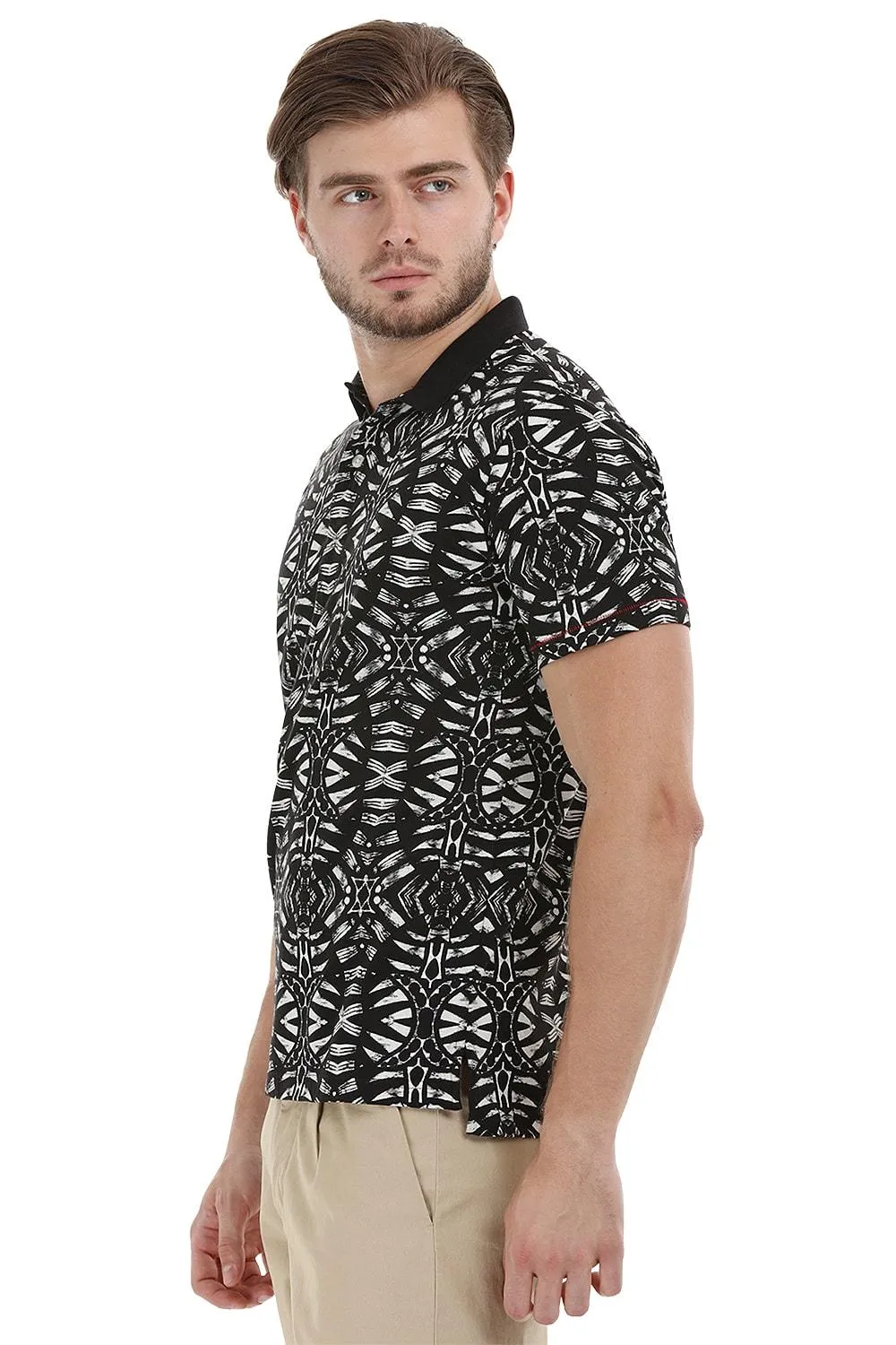Tribal Print Polo T-Shirt