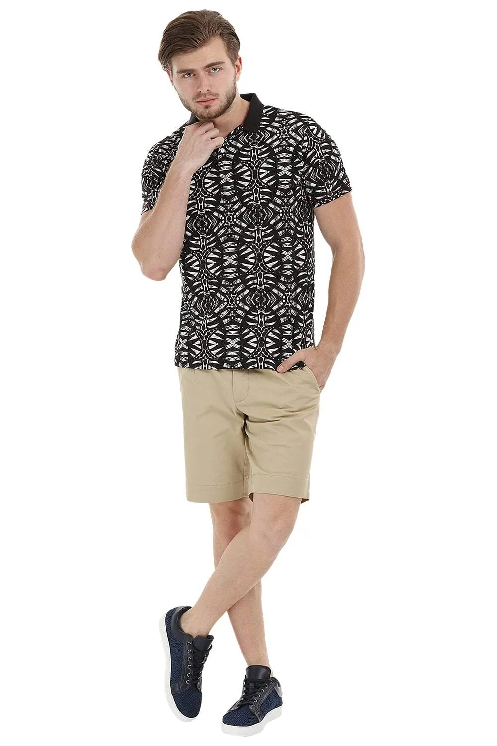 Tribal Print Polo T-Shirt
