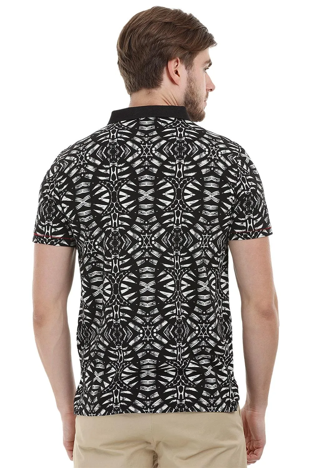 Tribal Print Polo T-Shirt