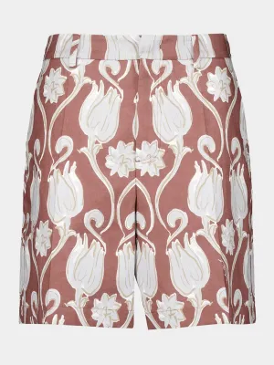 Tulip Graphic-Print Linen Shorts