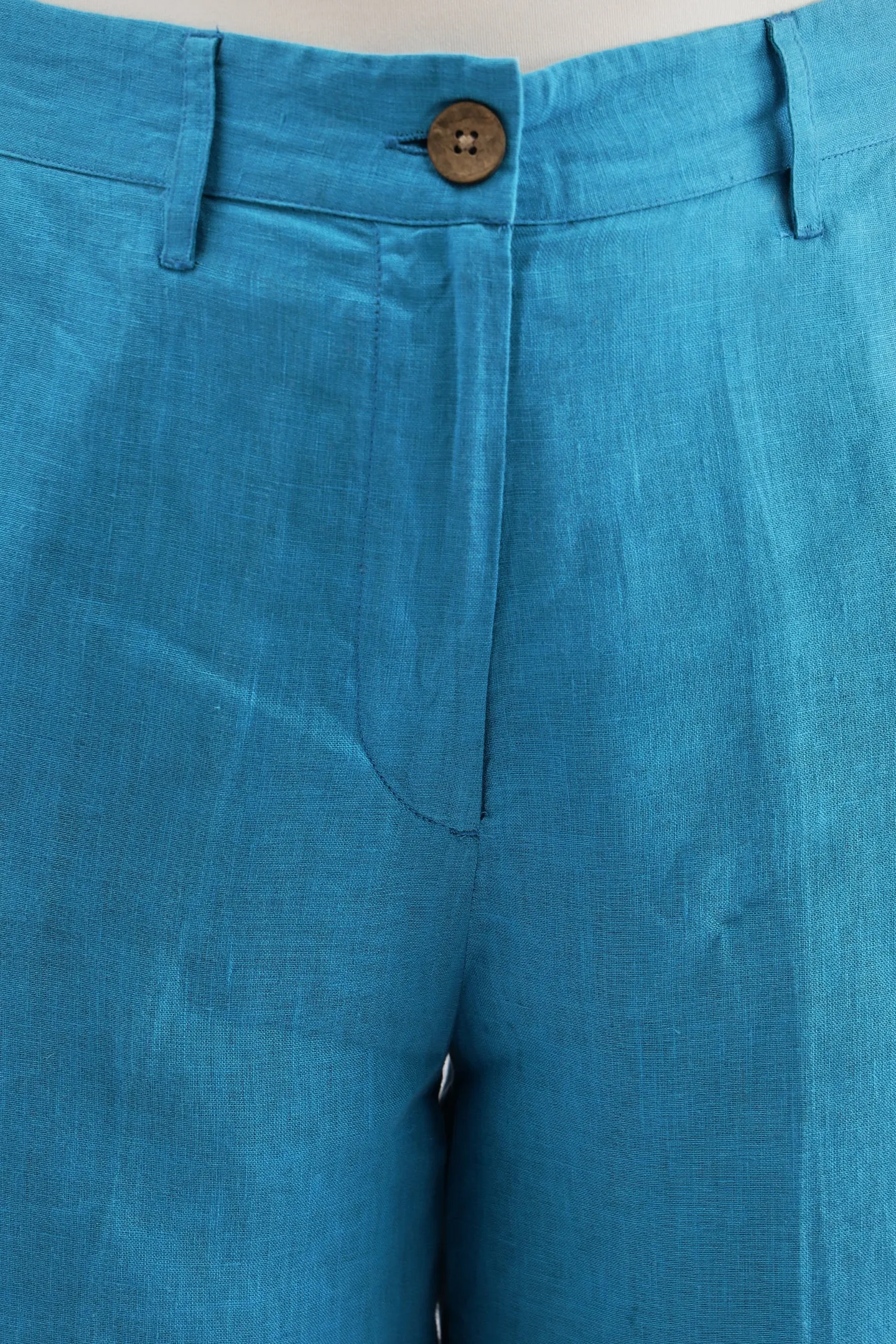 Turquoise Linen Shorts