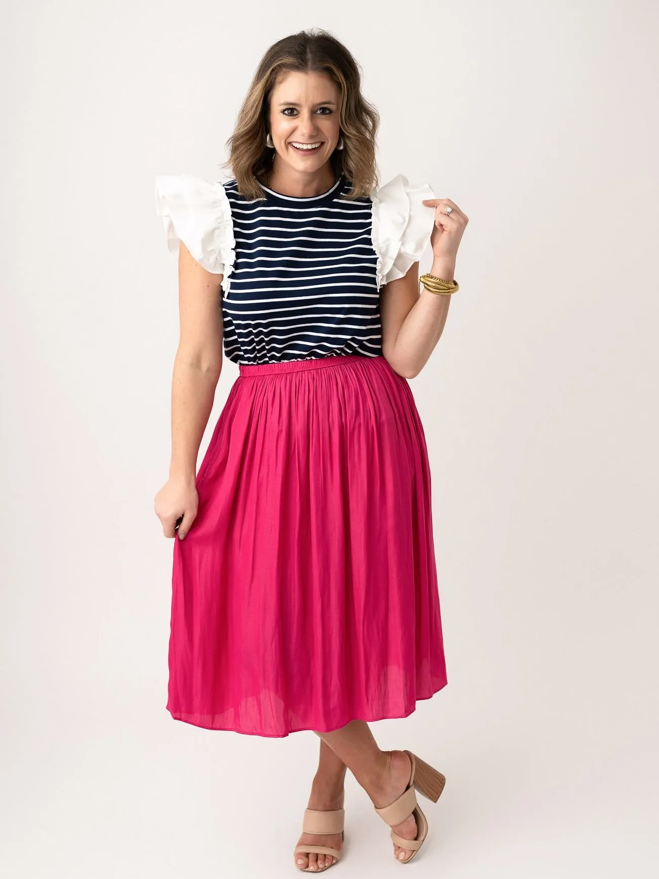 Twirl on Me Elastic Waist Skirt