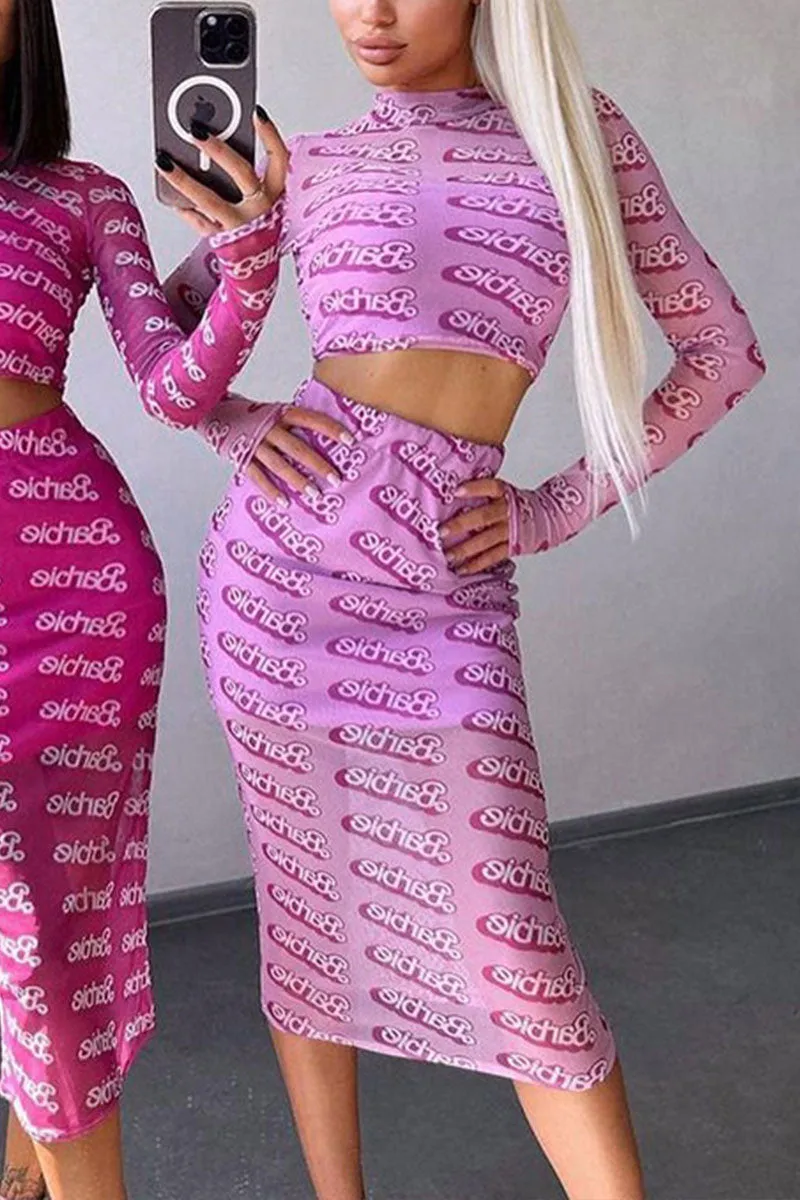 UH0132 Barbie Mesh Shirt and Skirt Set
