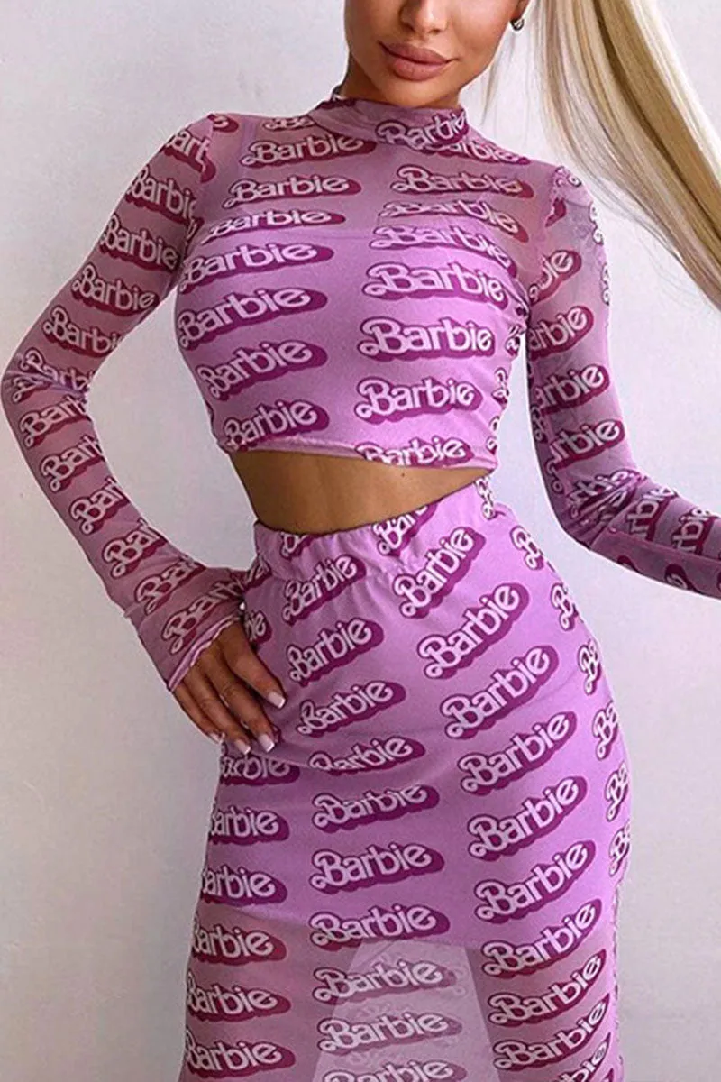 UH0132 Barbie Mesh Shirt and Skirt Set