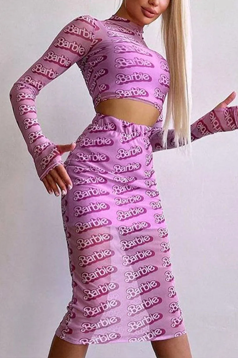 UH0132 Barbie Mesh Shirt and Skirt Set