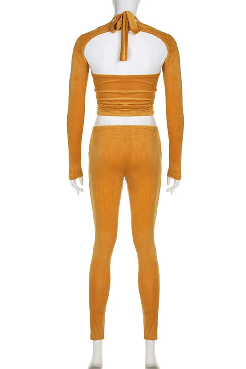 UI751 Rib Knit Top, Vest and Pants Set