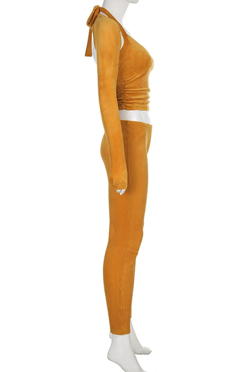 UI751 Rib Knit Top, Vest and Pants Set