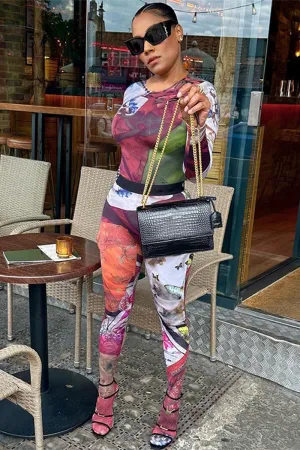 UI868 Multicolor Top and Pants Set