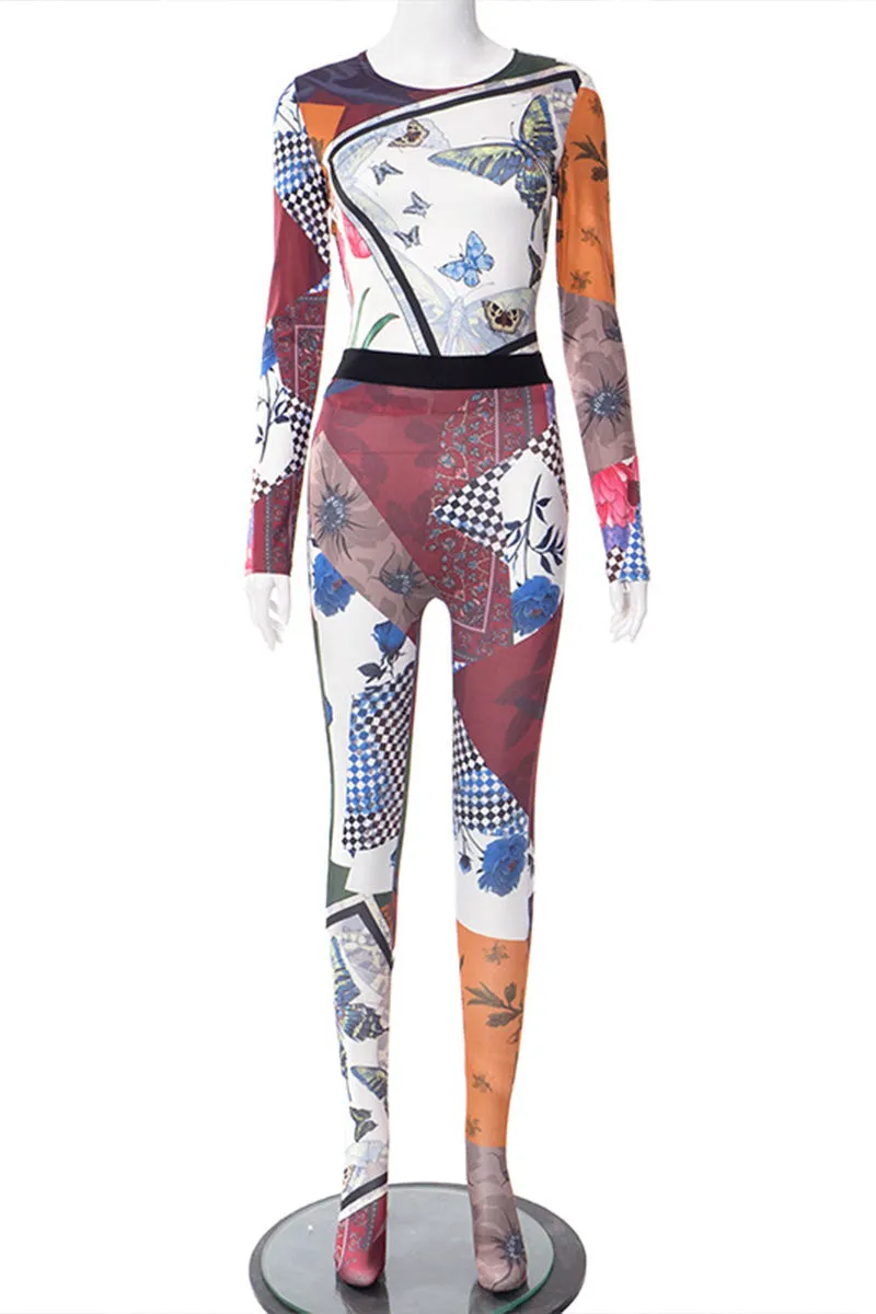 UI868 Multicolor Top and Pants Set