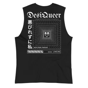 Unapologetically DesiQueer LGBTQIA  South Asian Pride on Black Relaxed Fir Sleeveless Tank Top