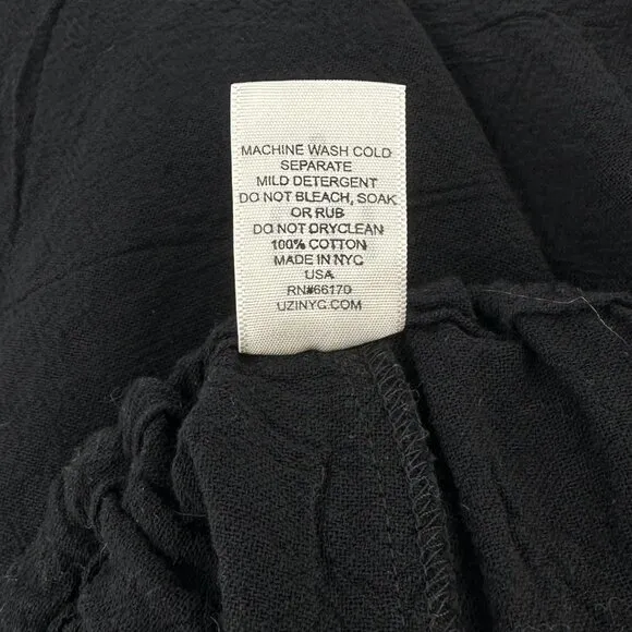 Uzi NYC Black Linen Pleat Shorts sz S