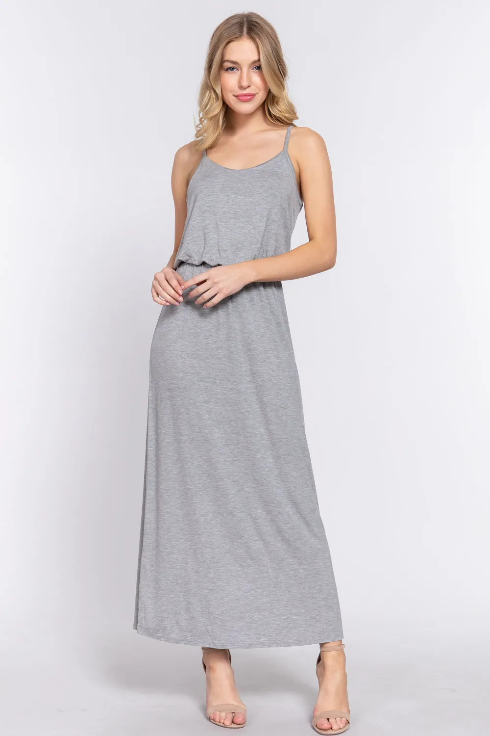 WAIST ELASTIC MIDI CAMI KNIT DRESS ZD13448C28 $10 Each