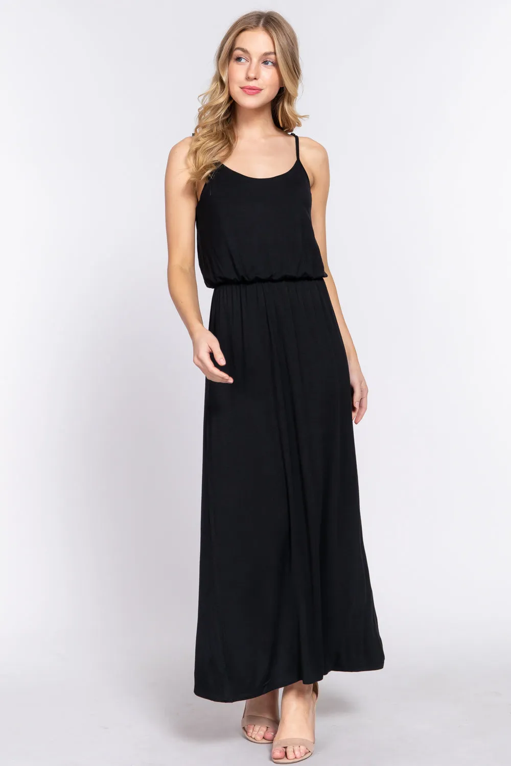 WAIST ELASTIC MIDI CAMI KNIT DRESS ZD13448C28 $10 Each