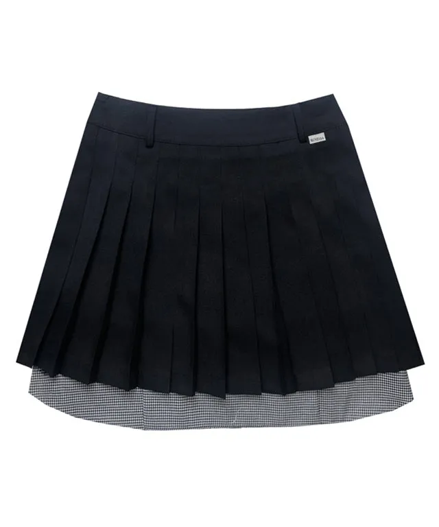[Warehouse Sale] BENECIA 12 Layered Check Culottes - Black