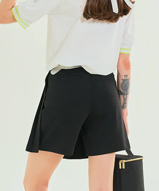 [Warehouse Sale] BENECIA 12 Pleated Culottes Shorts - Black