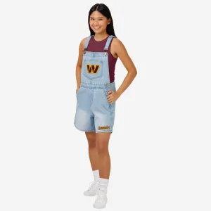 Washington Commanders Womens Big Logo Denim Bib Shortalls