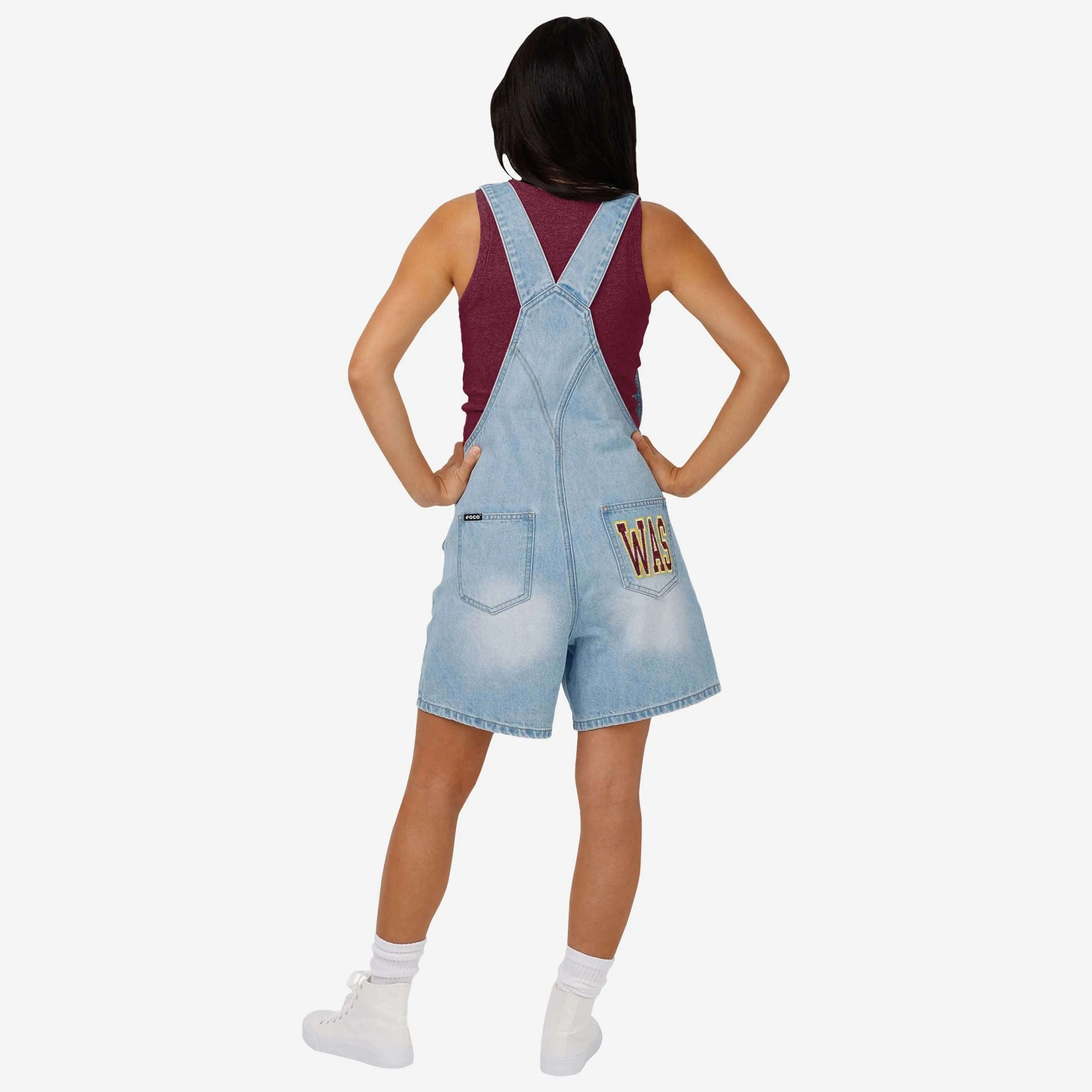 Washington Commanders Womens Big Logo Denim Bib Shortalls