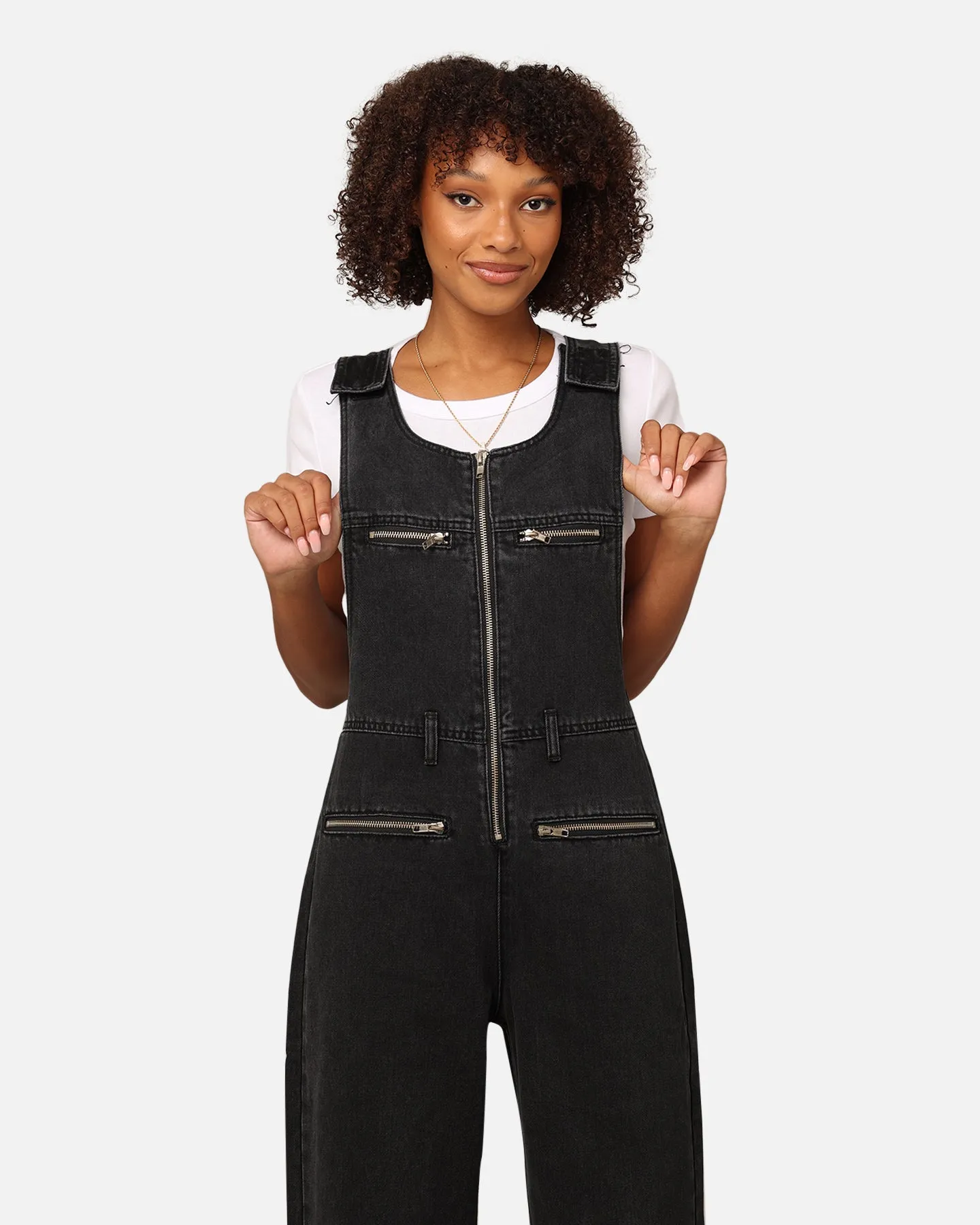X-Girl Women's Gordon Overalls Washed Black