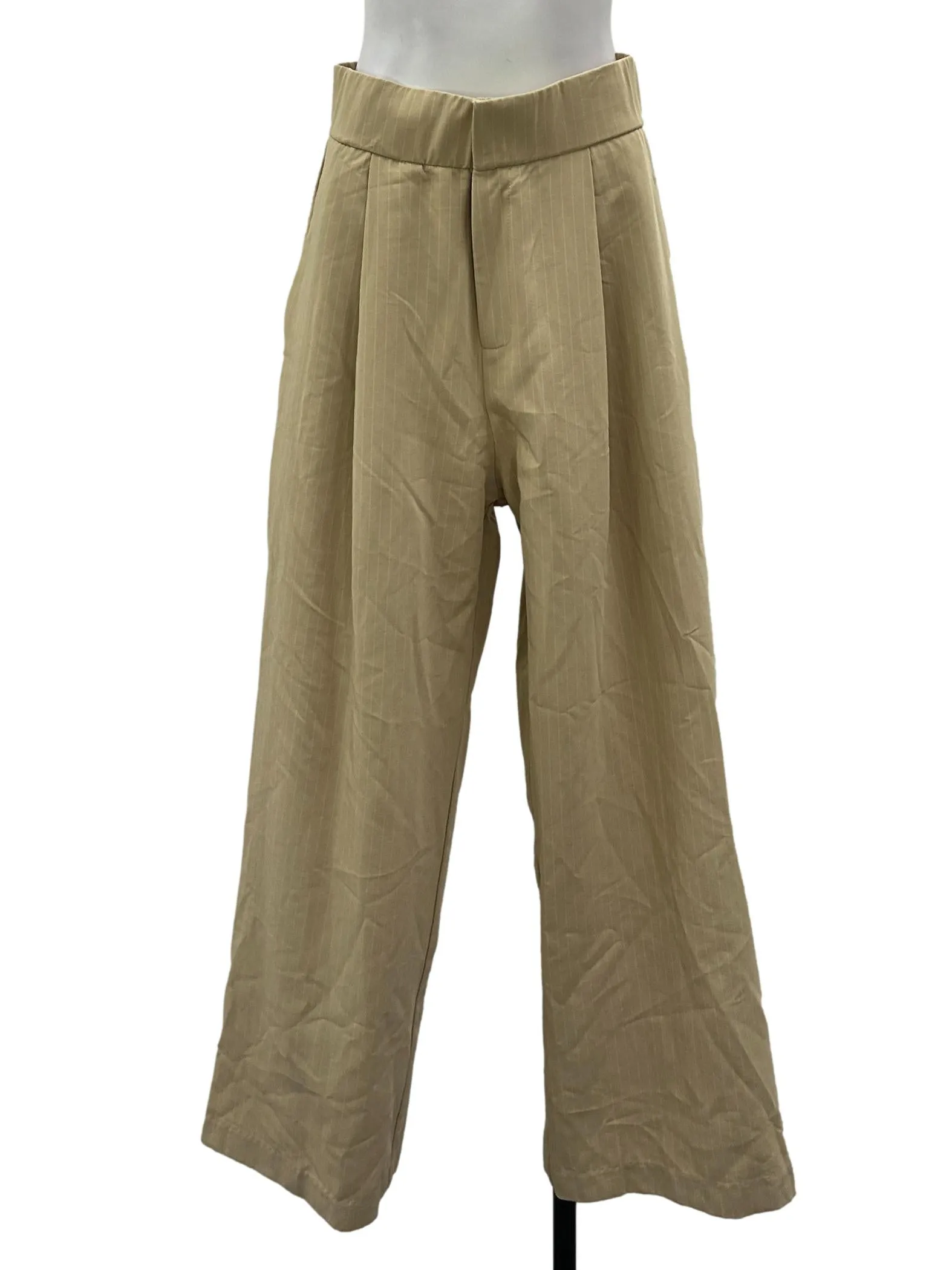 Yellow Pinstripe Wide Leg Pants
